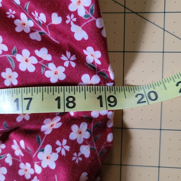 Microstar Pretty Red Floral Pullover Style Short Sleeved Dress Size XXL - Picture 7 of 9